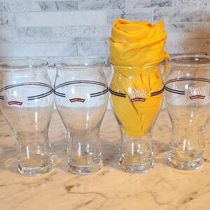 Samuel Adams Clear Beer Glass Set with Yellow Cloth